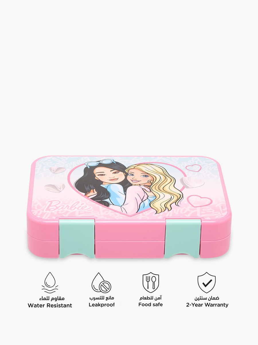 Barbie Printed Lunch Box with Clip Lock Closure