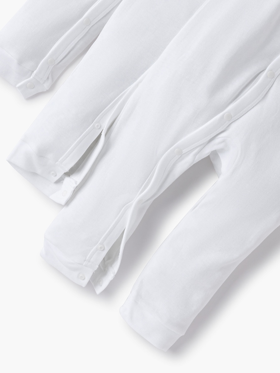 Solid Sleepsuit with Long Sleeves - Set of 3