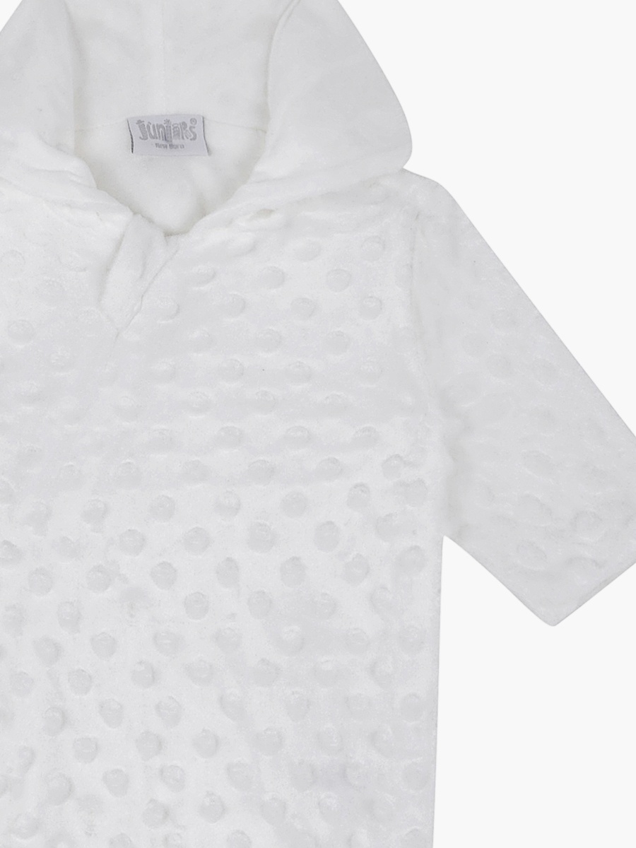 Textured Closed Feet Sleepsuit with Hood and Button Closure