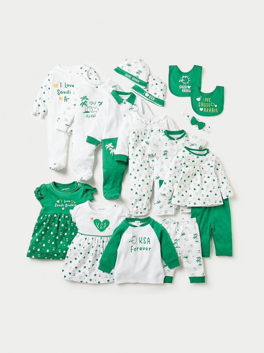 KSA National Day Print Closed Feet Sleepsuit with Long Sleeves