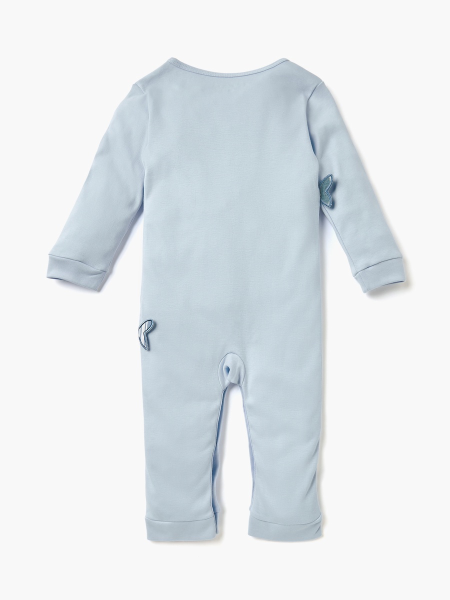 Whale Applique Sleepsuit with Round Neck