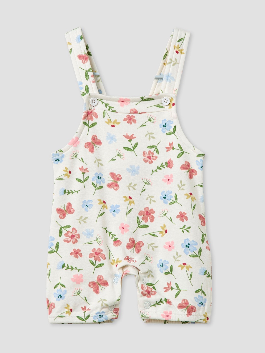 Floral Print Dungaree and T-Shirt Set