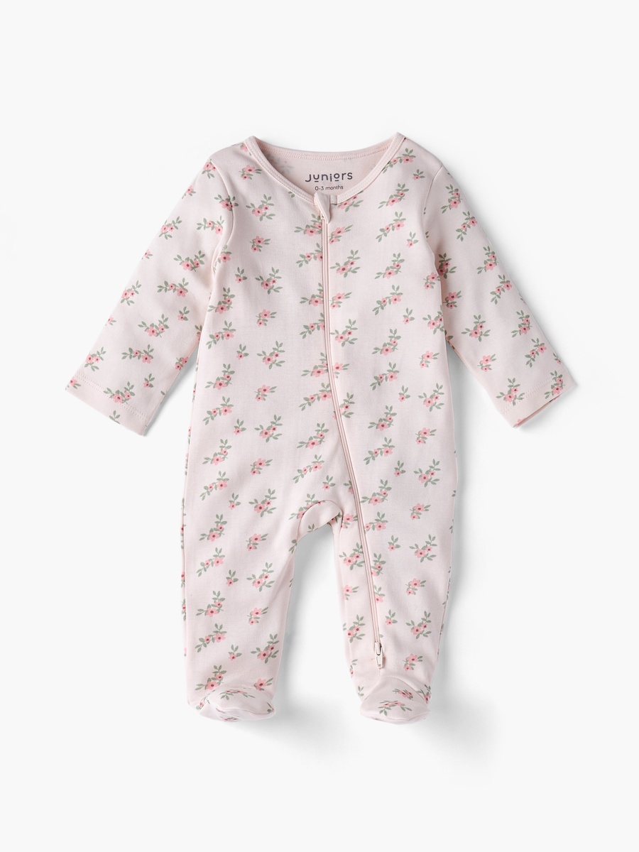All-Over Floral Print Closed Feet Sleepsuit