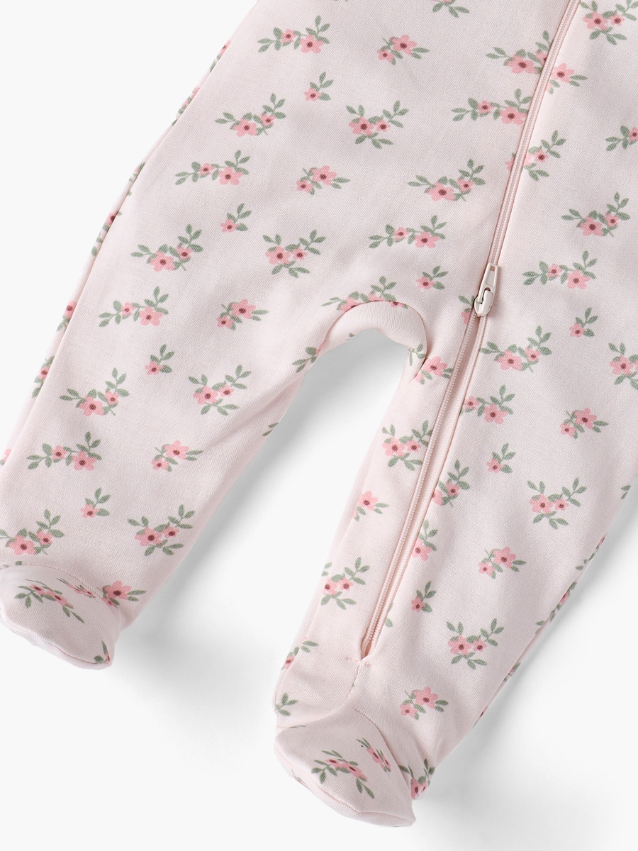 All-Over Floral Print Closed Feet Sleepsuit