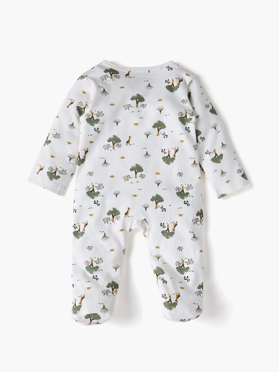 All-Over Print Closed Feet Sleepsuit with Long Sleeves