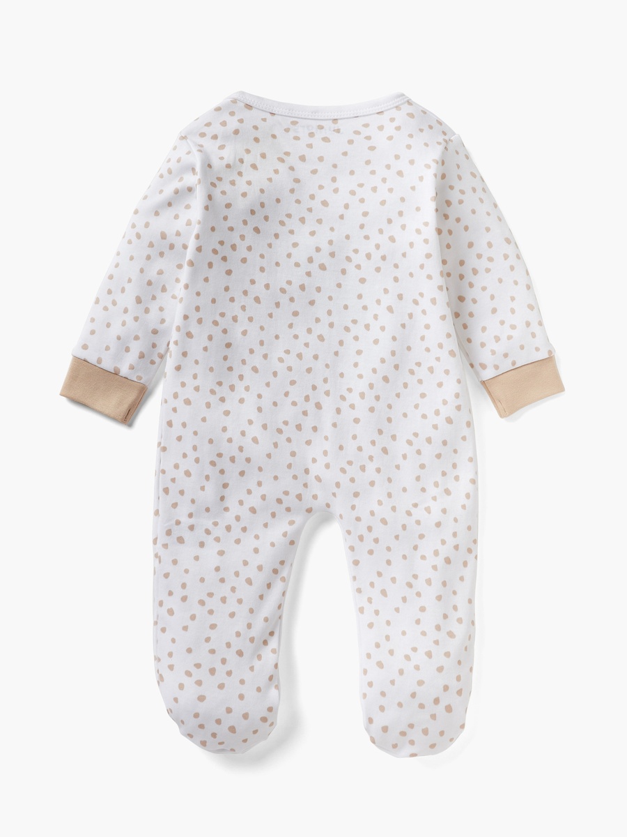 Embroidered Closed Feet Sleepsuit with Long Sleeves