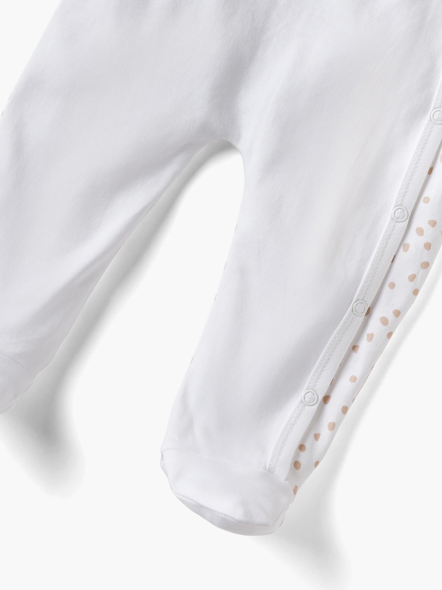 Embroidered Closed Feet Sleepsuit with Long Sleeves