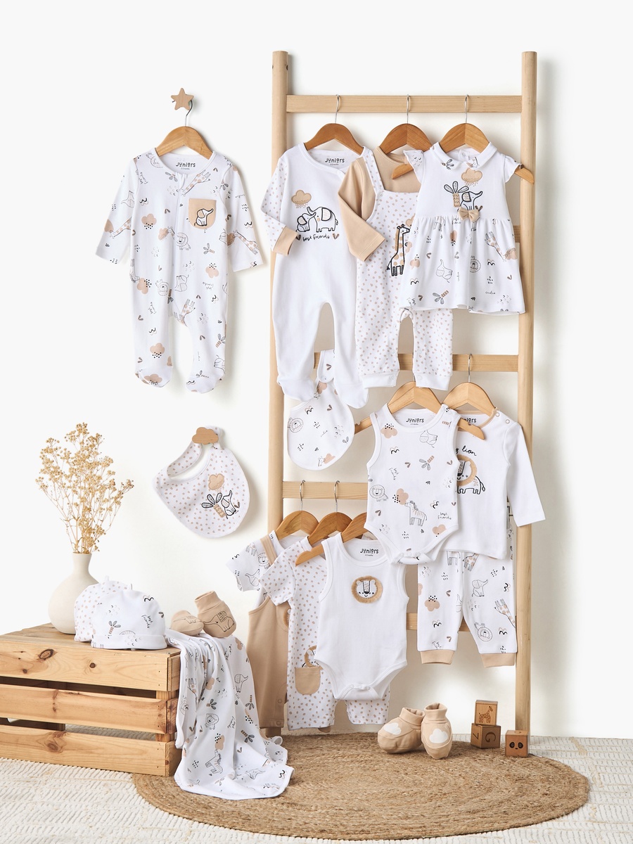 Embroidered Closed Feet Sleepsuit with Long Sleeves