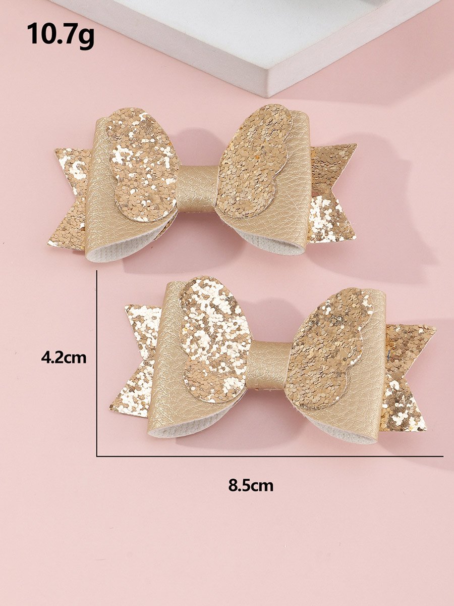 Set of 2 - Glitter Bow Hair Clips