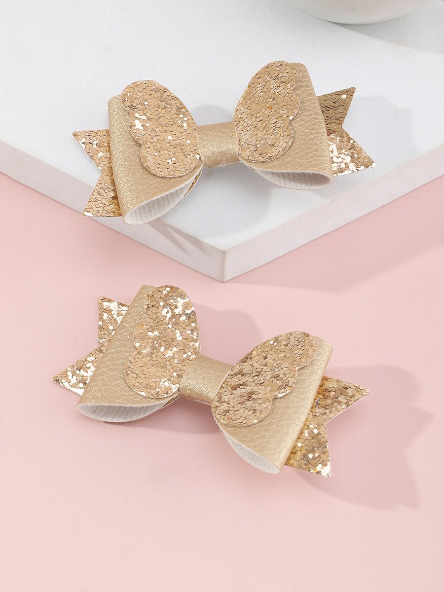 Set of 2 - Glitter Bow Hair Clips