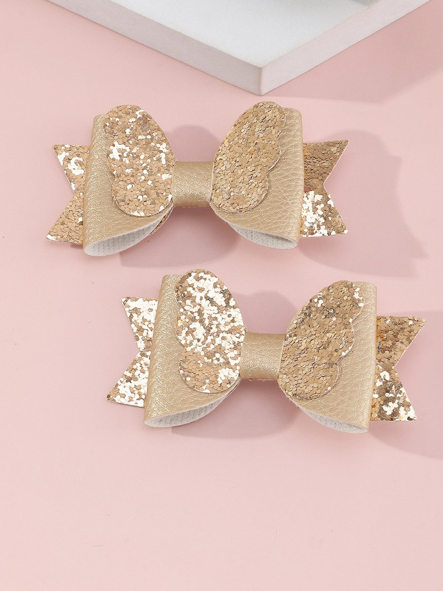Set of 2 - Glitter Bow Hair Clips