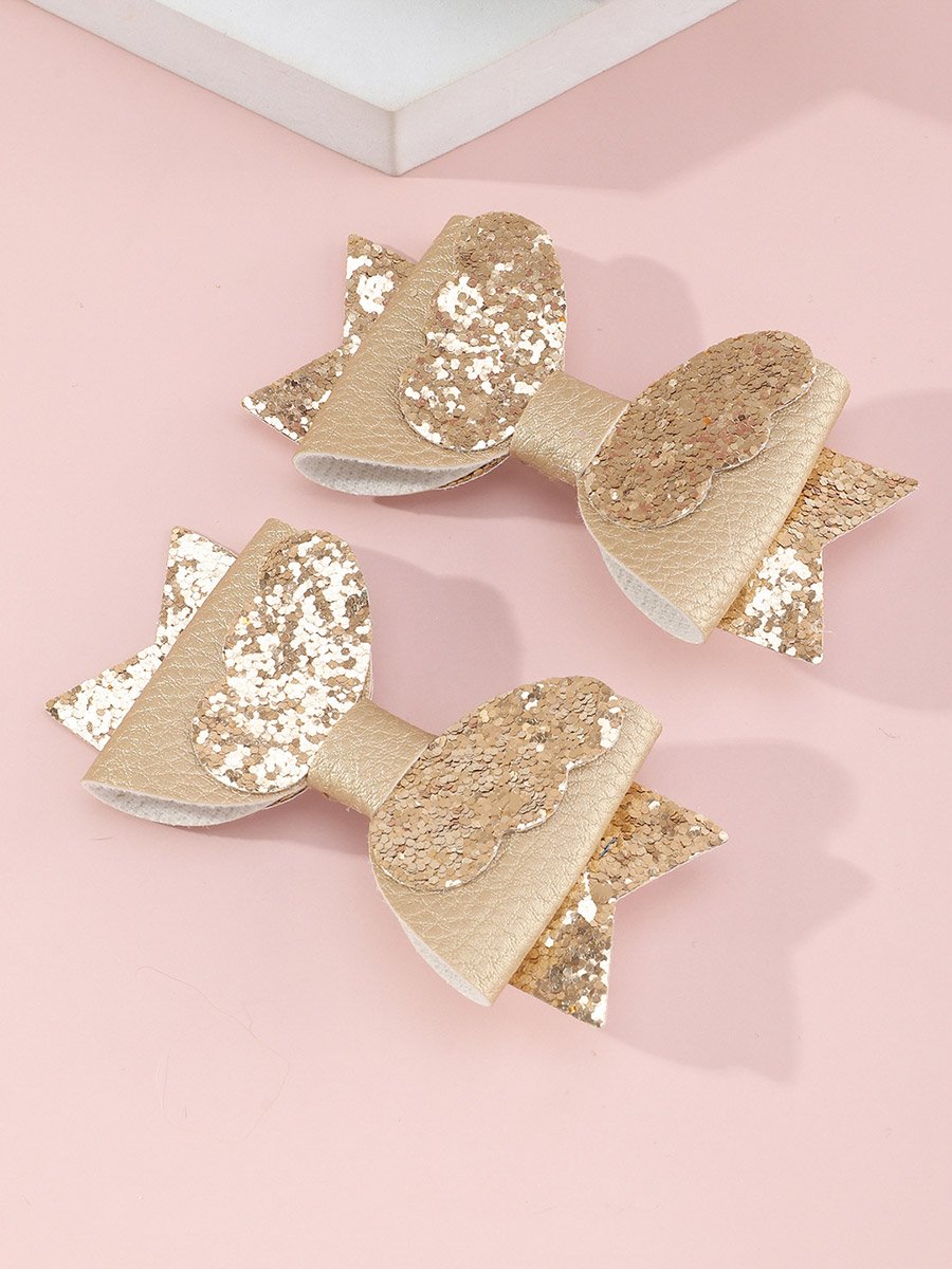 Set of 2 - Glitter Bow Hair Clips