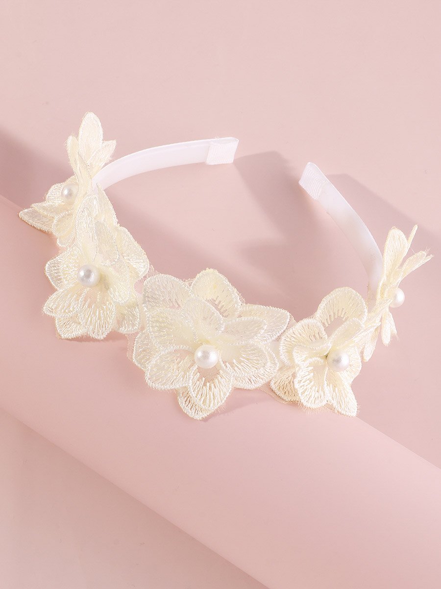 Cream Floral Pearl Headband