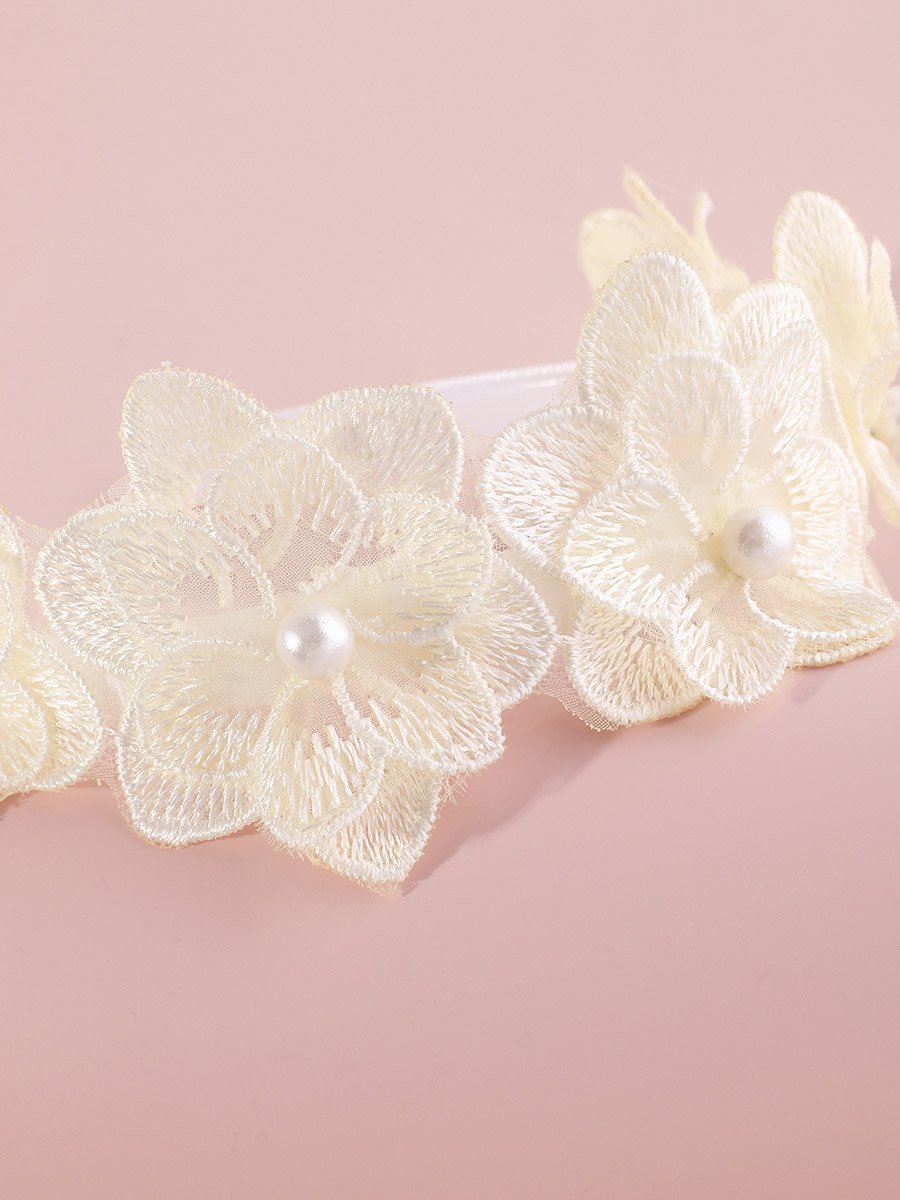 Cream Floral Pearl Headband