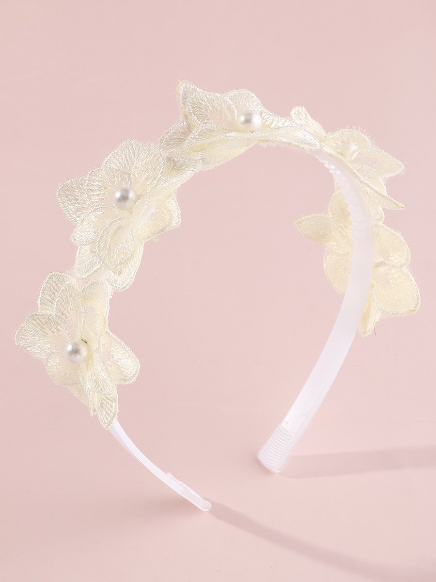 Cream Floral Pearl Headband