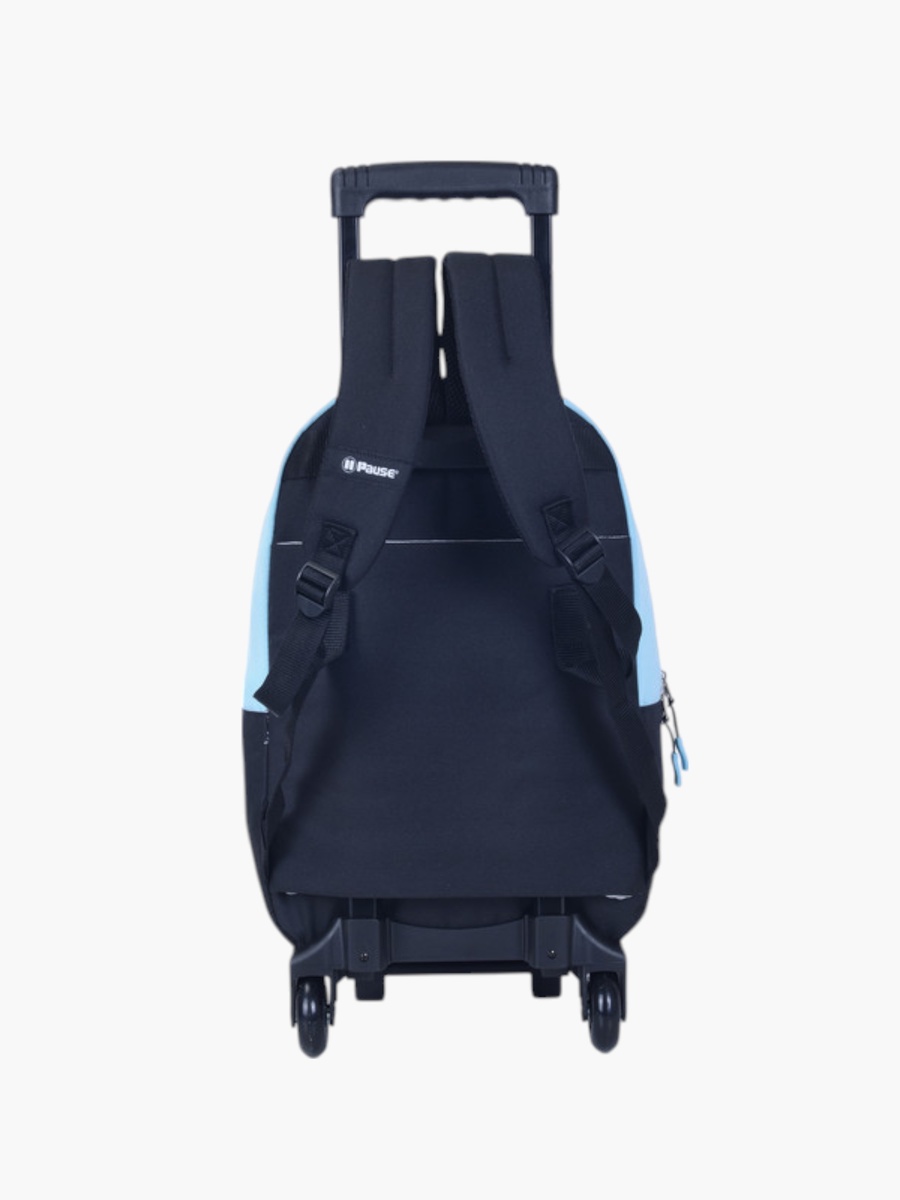 Colourblock School Trolley Backpack with Retractable Handle - 27x10x31 cm