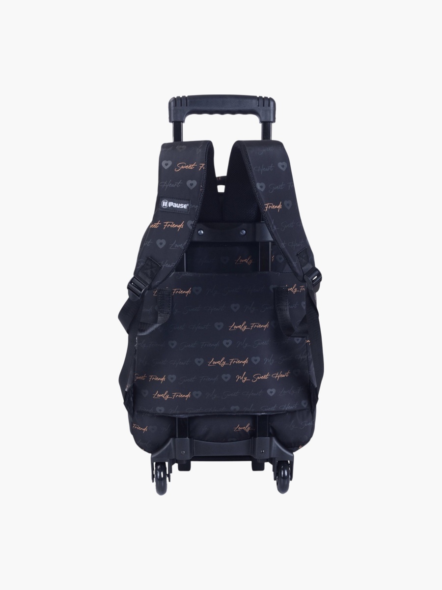 Printed Trolley Backpack with Retractable Handle - 27x10x31 cm