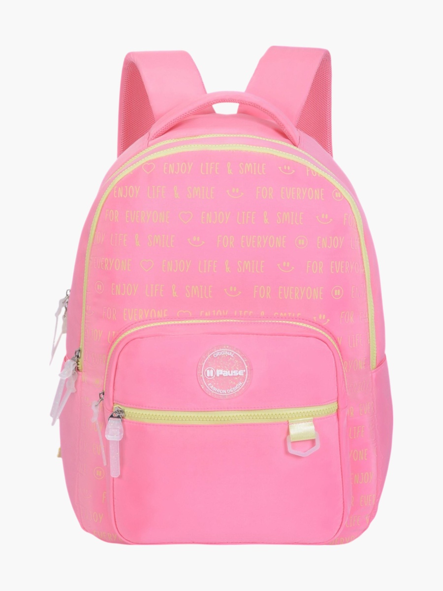 Printed Backpack with Adjustable Straps and Zip Closure - 6x12x21 cm