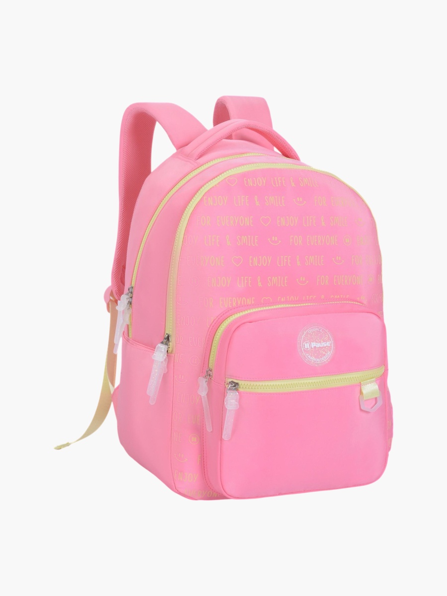Printed Backpack with Adjustable Straps and Zip Closure - 6x12x21 cm