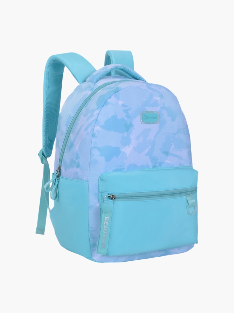 Printed Backpack with Adjustable Straps and Zip Closure - 6x12x21 cm