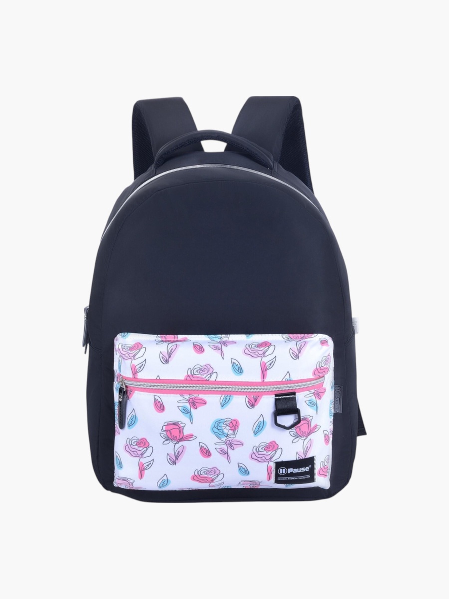 Printed Backpack with Adjustable Straps and Zip Closure - 6x12x21 cm