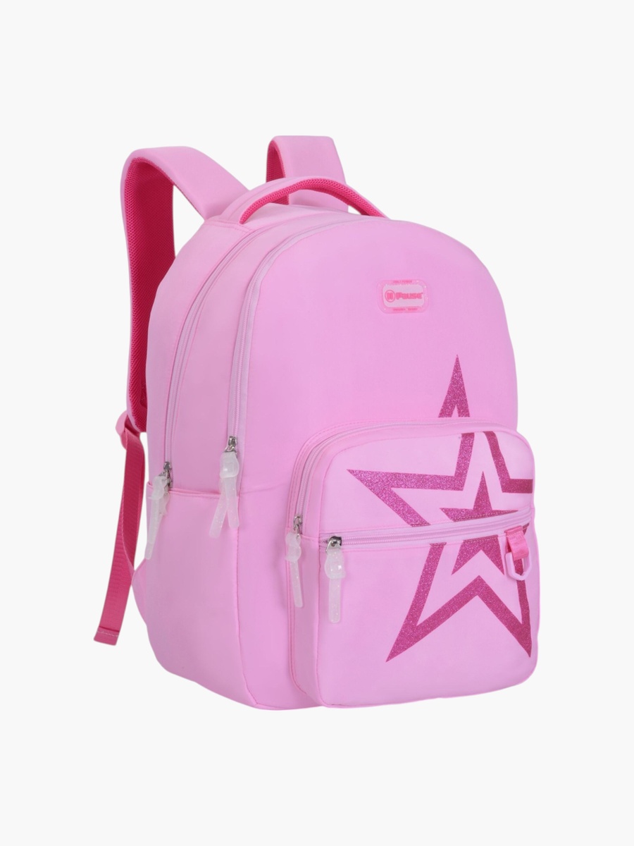 Printed Backpack with Adjustable Straps and Zip Closure - 6x12x21 cm