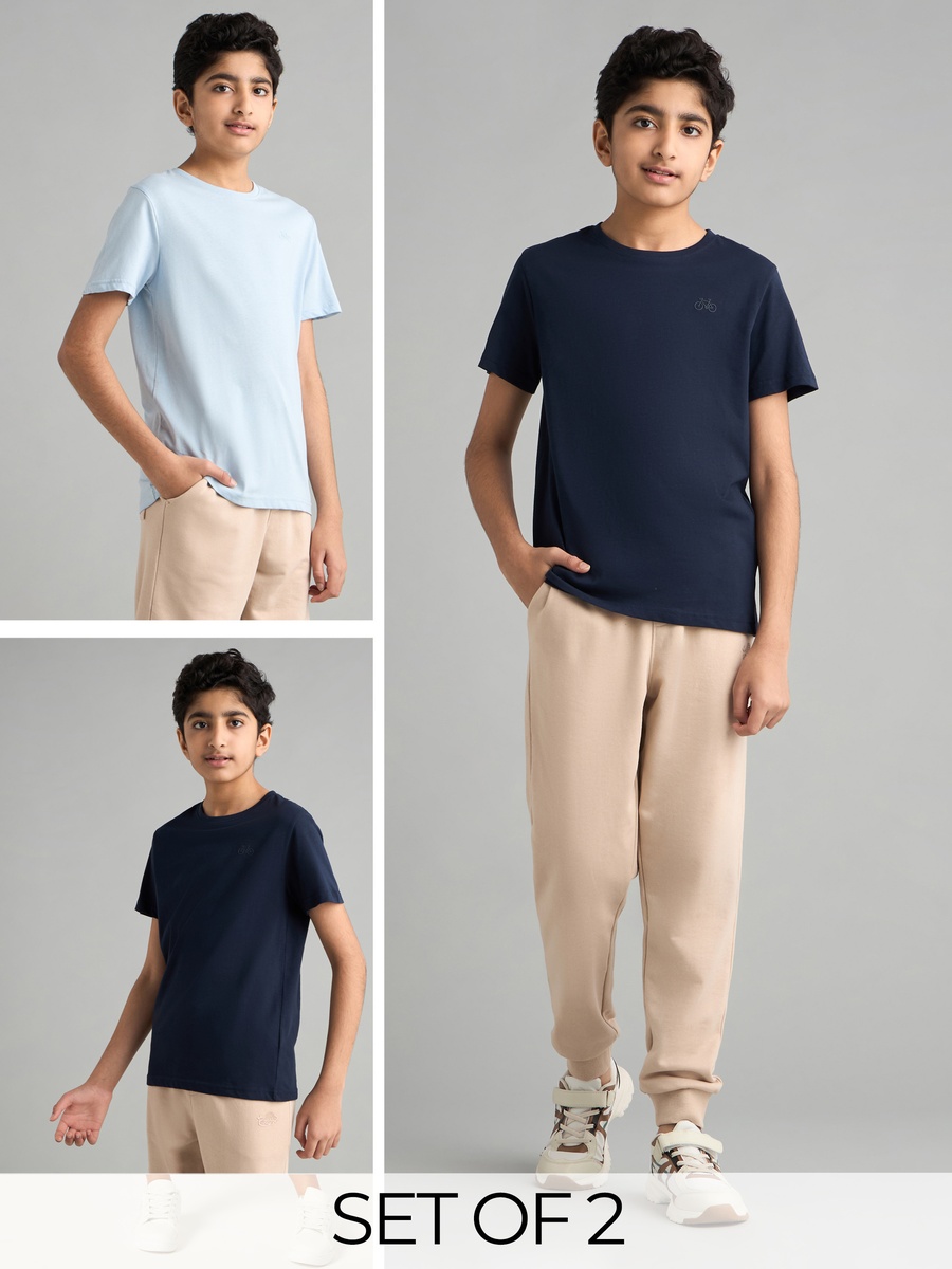 عبوة من 2 - تيشيرت قطني منوع