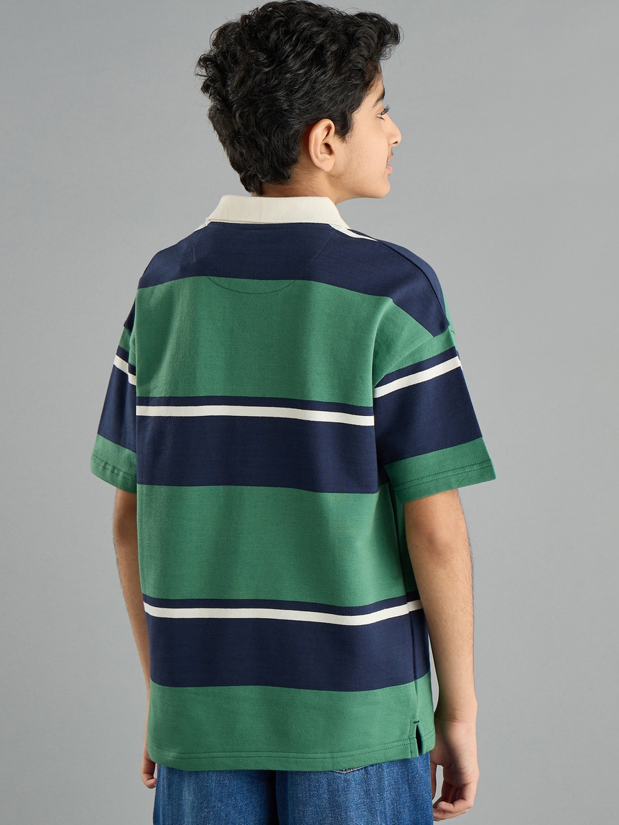 Striped Cotton Polo T-Shirt