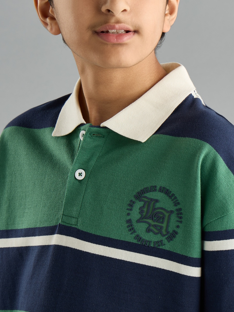 Striped Cotton Polo T-Shirt