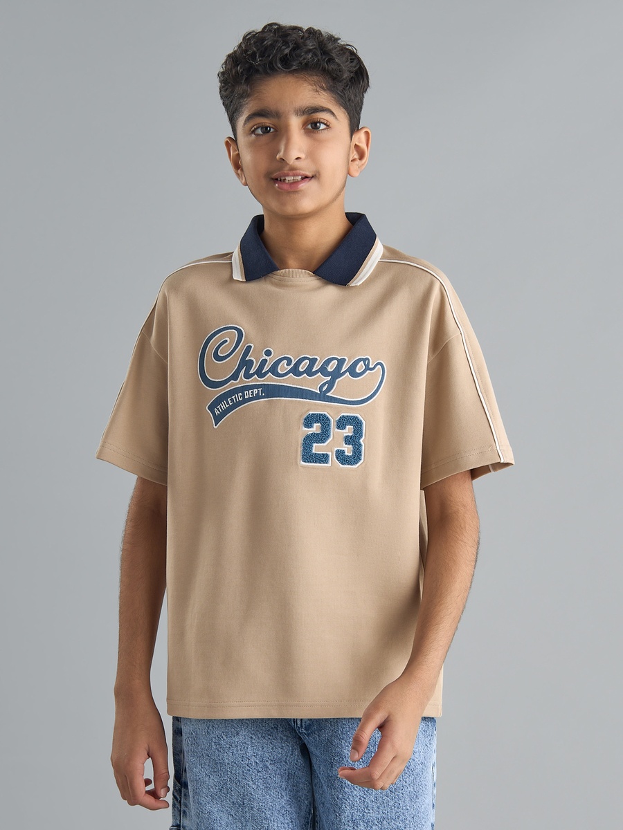 Varsity Embroidered Polo T-Shirt