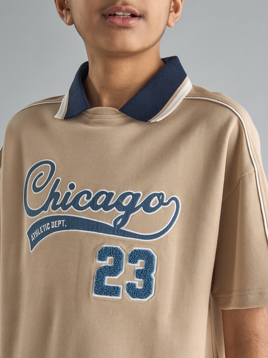 Varsity Embroidered Polo T-Shirt