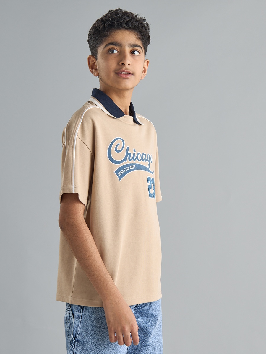 Varsity Embroidered Polo T-Shirt