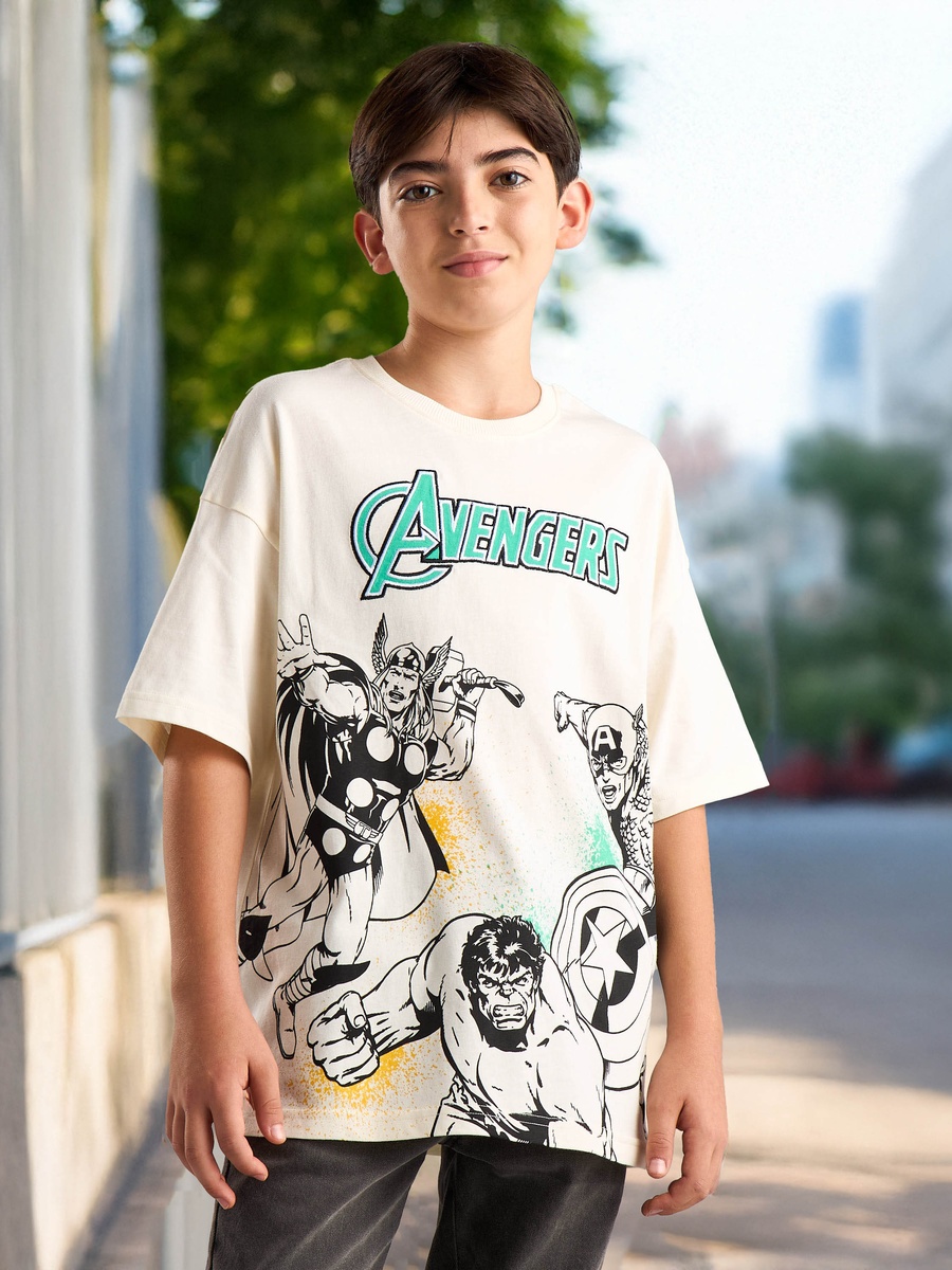 Avengers Print Cotton T-Shirt