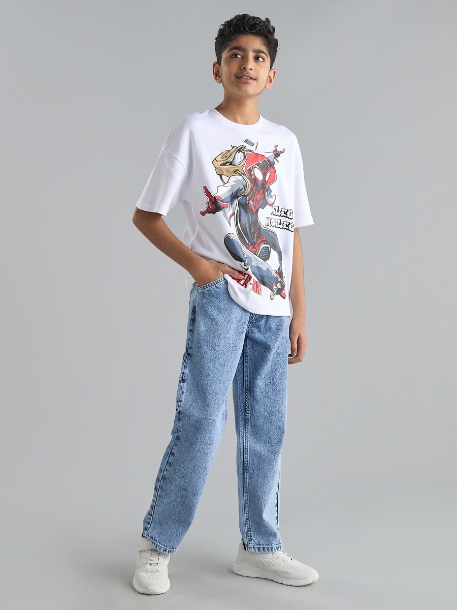 Spider-Man Print Cotton T-Shirt