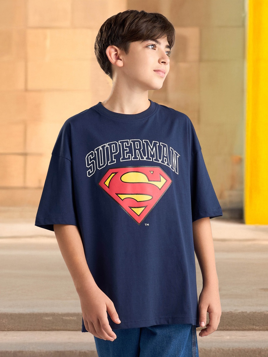 Superman Print Cotton T-Shirt