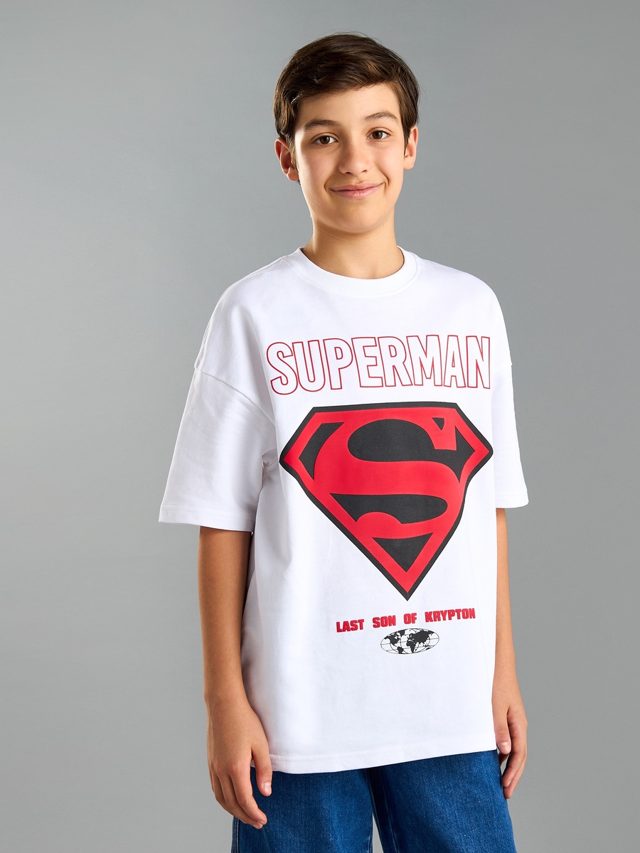 Superman Print Cotton T-Shirt