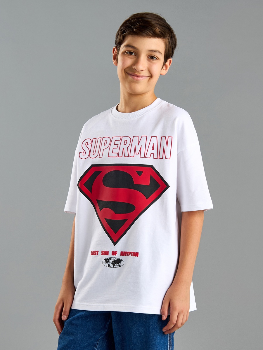 Superman Print Cotton T-Shirt