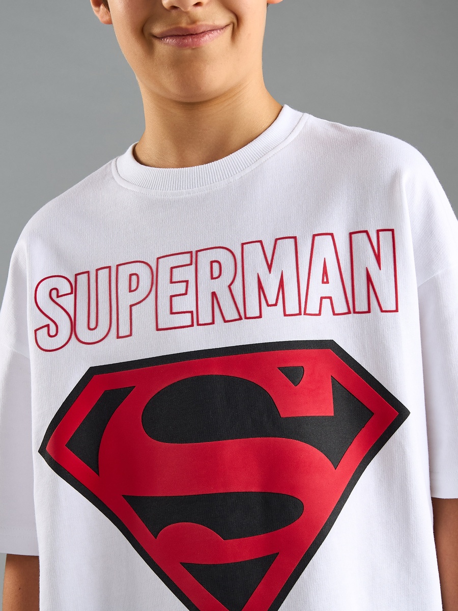 Superman Print Cotton T-Shirt