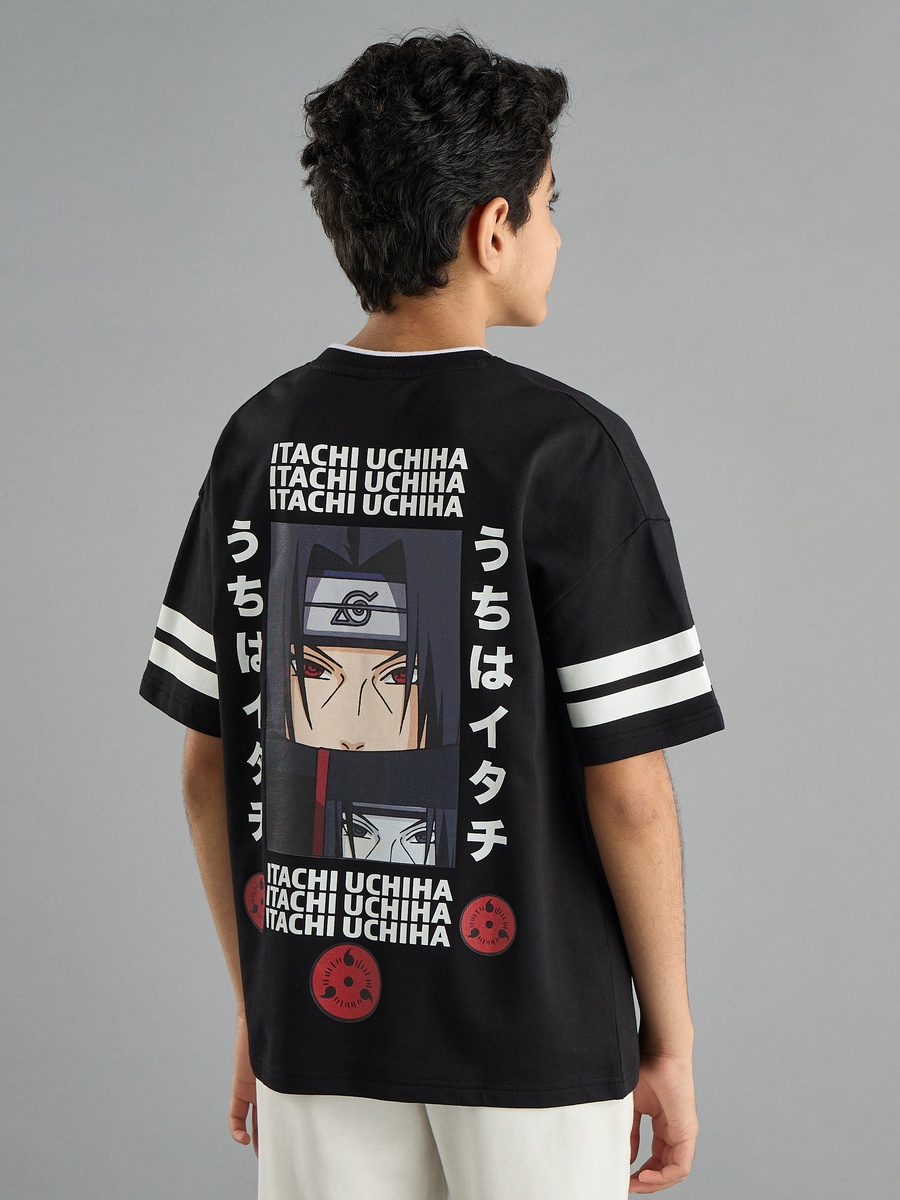 Naruto Shippuden Print V Neck Cotton T-Shirt