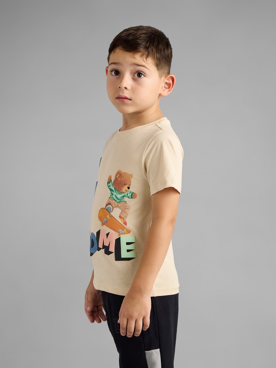 Bear Print Cotton T-Shirt