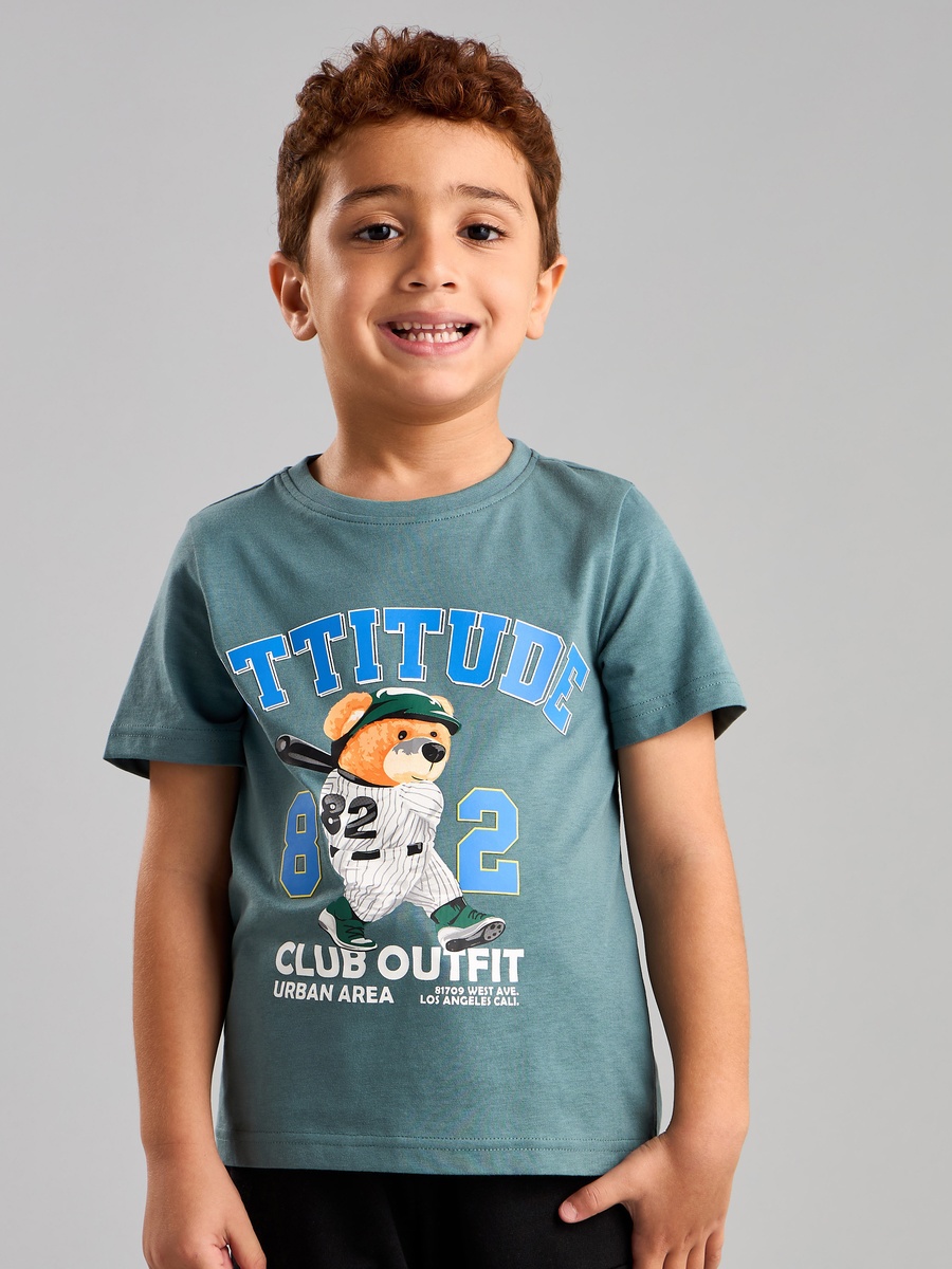 Bear Graphic Print T-Shirt