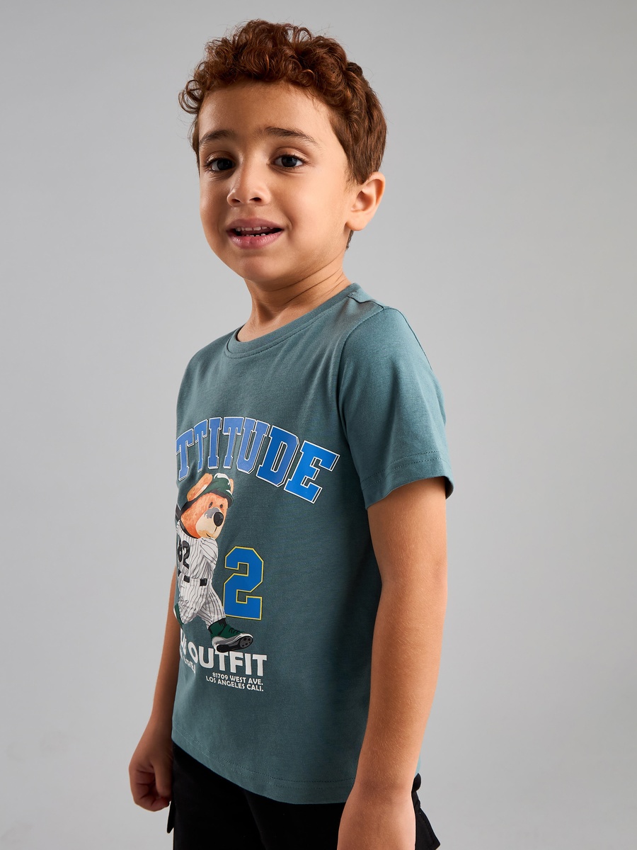 Bear Graphic Print T-Shirt
