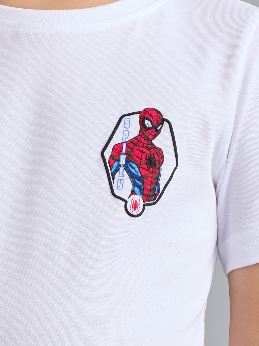 Spider-Man Print Cotton T-Shirt