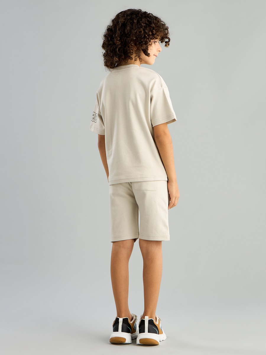 Mickey Bubble Face Print Cotton T-Shirt and Cargo Shorts Set