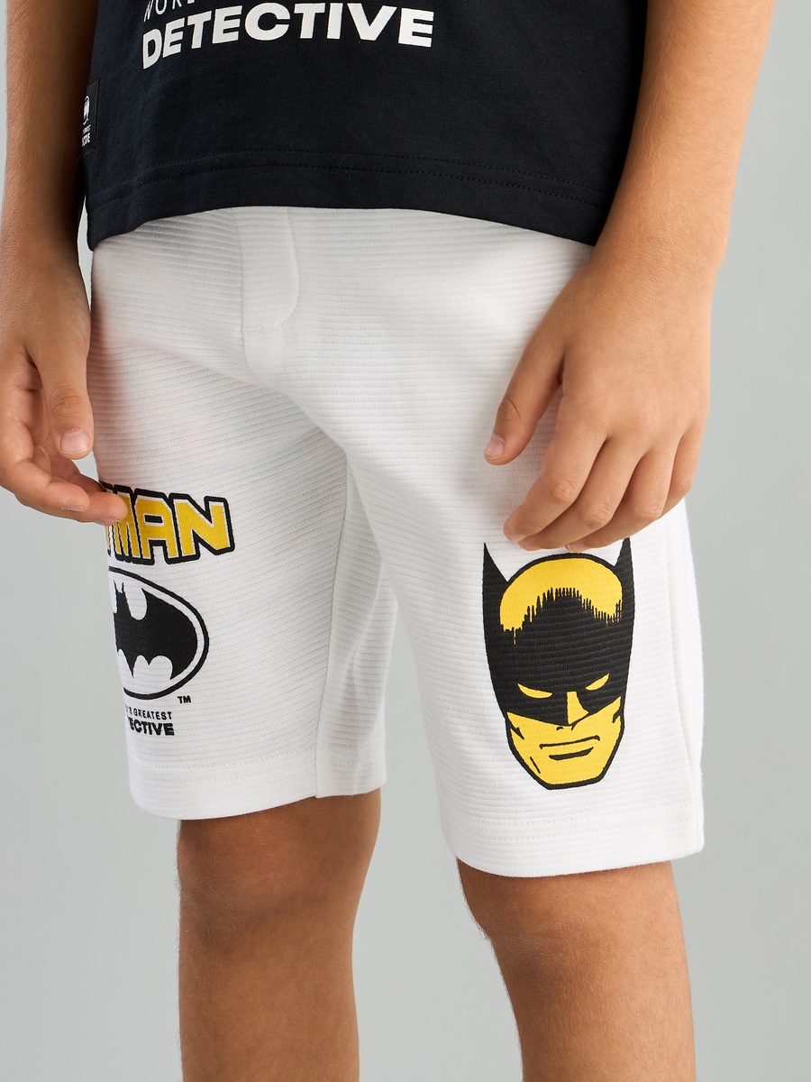 Batman Print Cotton T-Shirt and Shorts Set