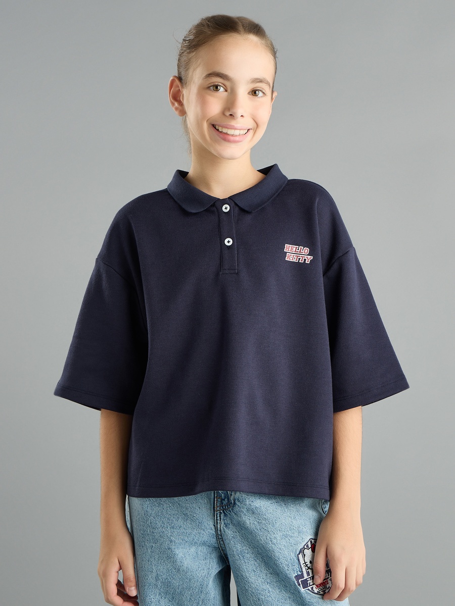 Hello Kitty Print Polo T-Shirt