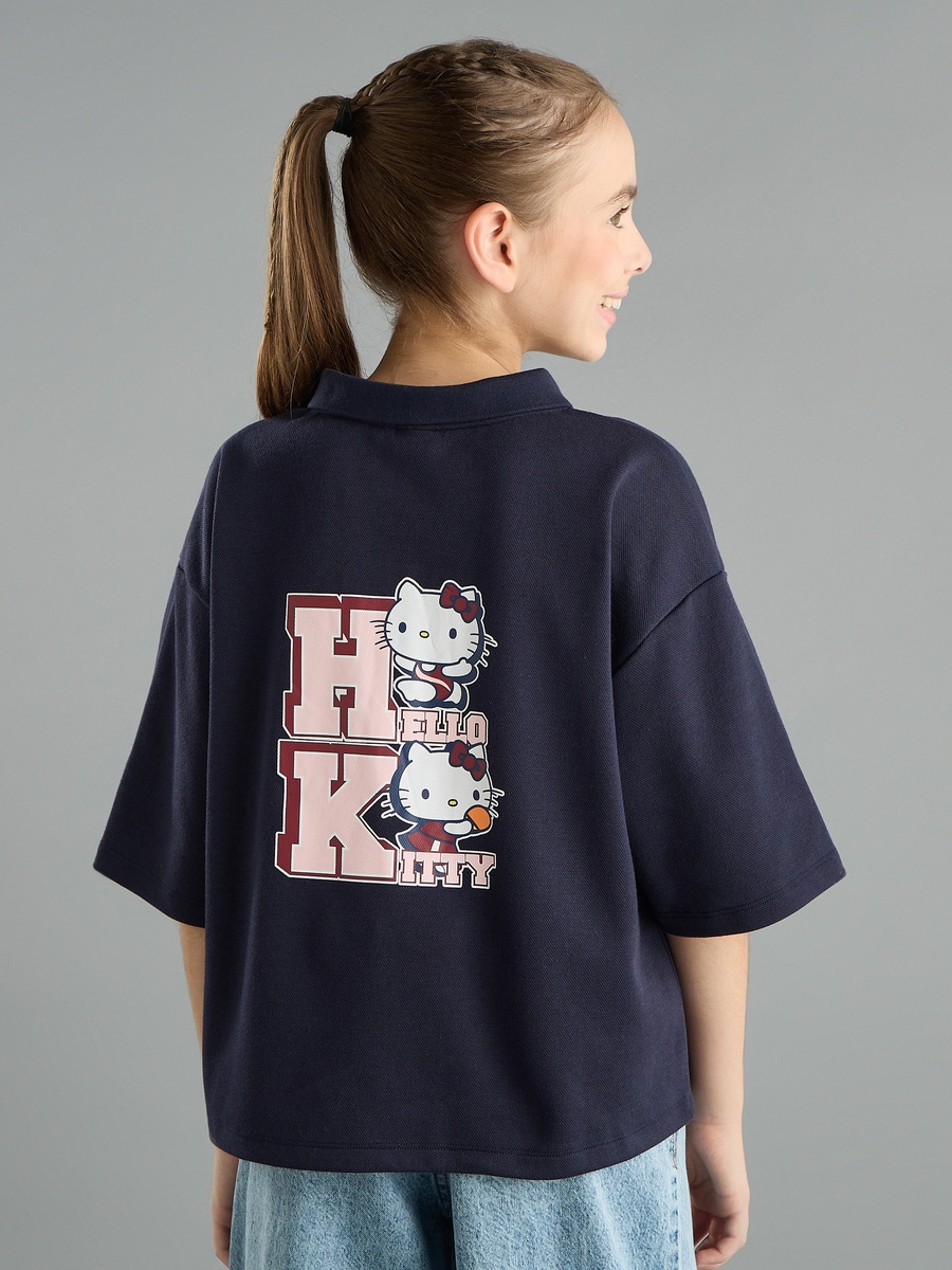 Hello Kitty Print Polo T-Shirt