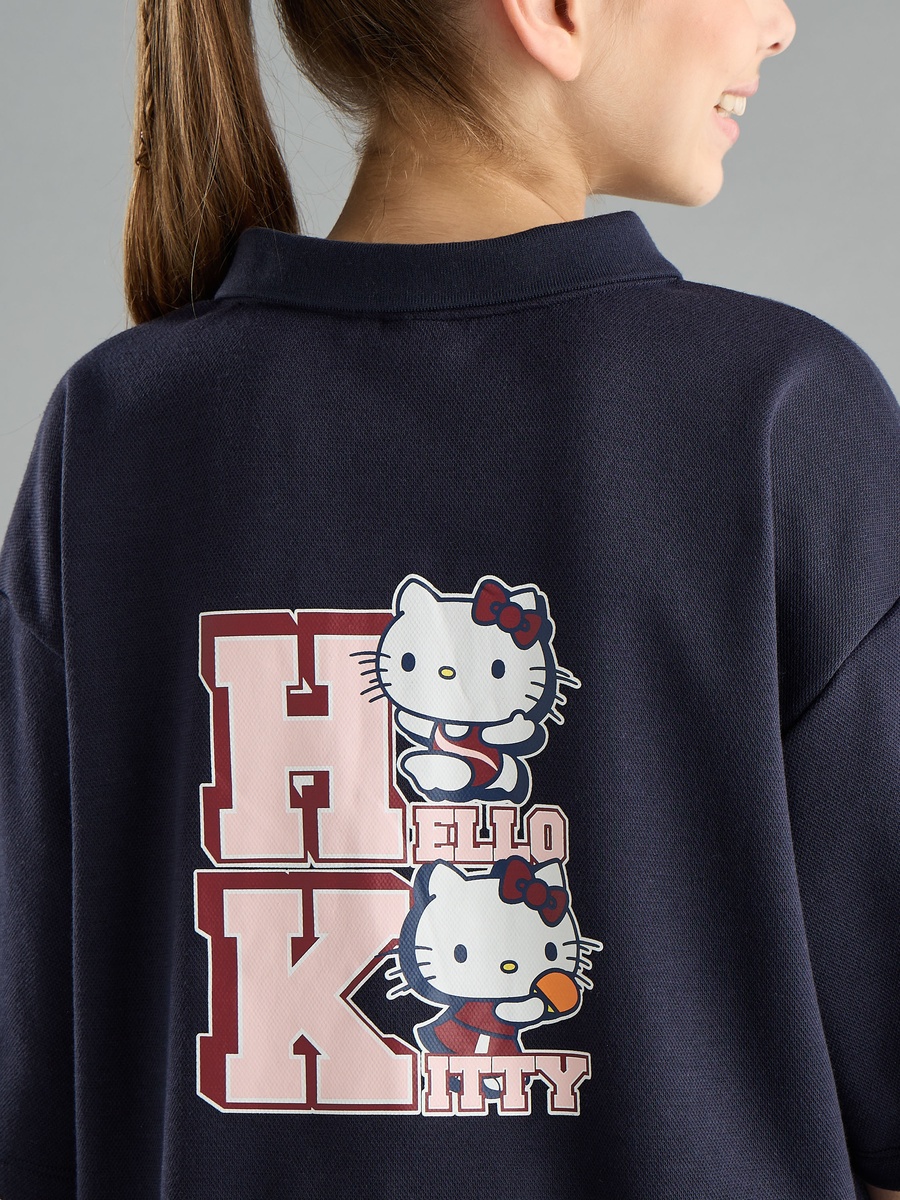Hello Kitty Print Polo T-Shirt