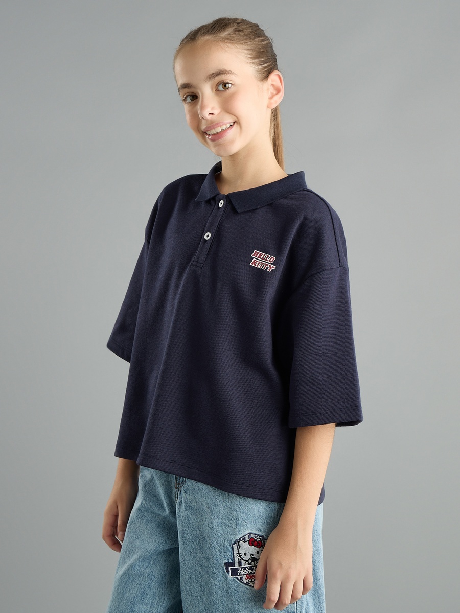 Hello Kitty Print Polo T-Shirt
