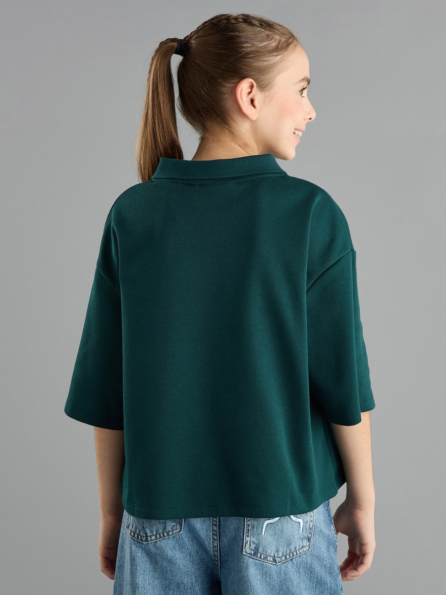 Kuromi Embroidered Cotton Polo T-Shirt